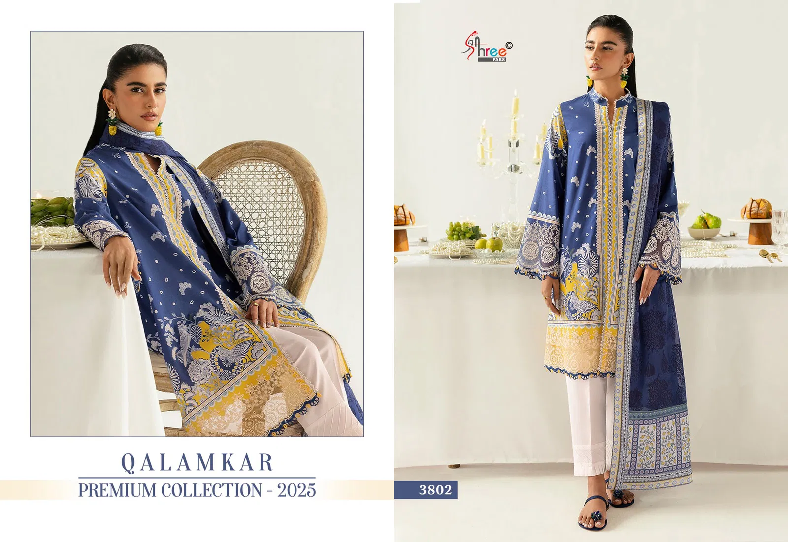 Qalamkar Premiun by Shree Collection 2025 Chiffon Dupatta Pakistani